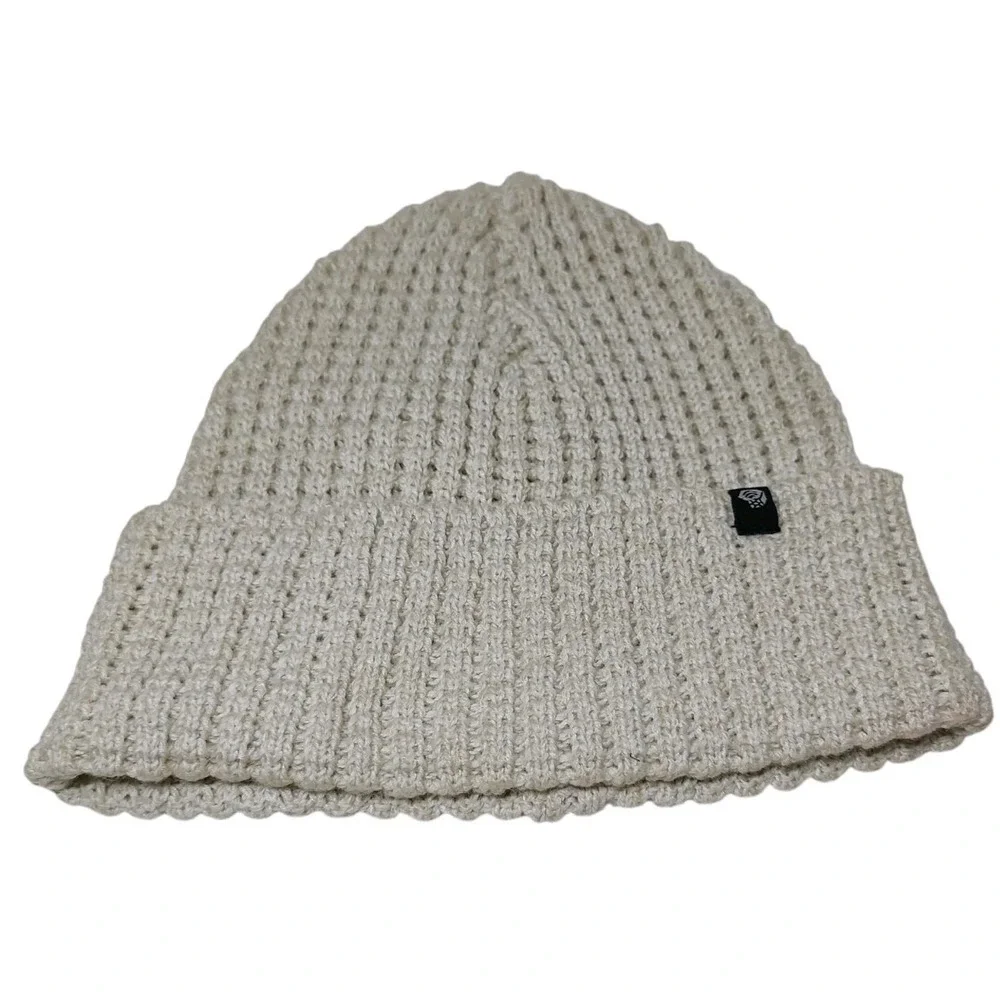 Mountain Hardware Beanie Hat Mini Cable Knit Beige Womens One Size Wool Blend